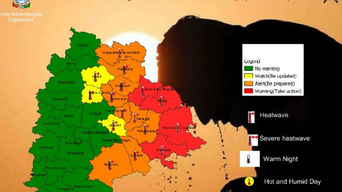 Heatwave warning for 16 Telangana districts on May 26