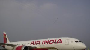 Air India plane comes in front of IndiGo aircraft on same taxiway at Ahmedabad airport