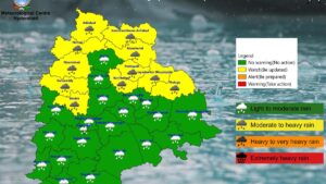 Heavy rainfall forecast in 11 Telangana districts on July 1