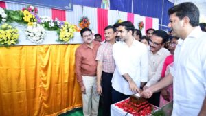 Lokesh, Pemmasani lay foundation for ₹142-crore Nidamarru railway overbridge in Mangalagiri