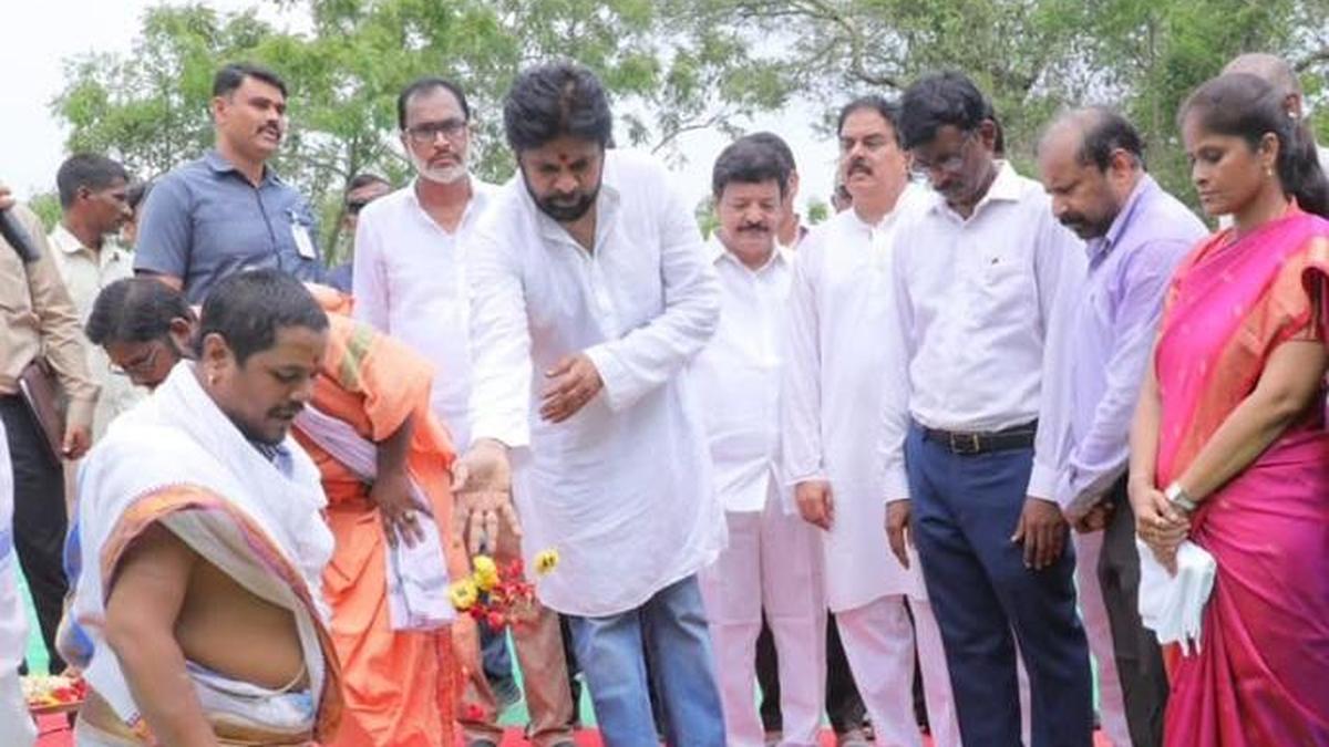 A.P. Deputy Chief Minister Pawan Kalyan lays foundation stone for ‘Aranyaramam’