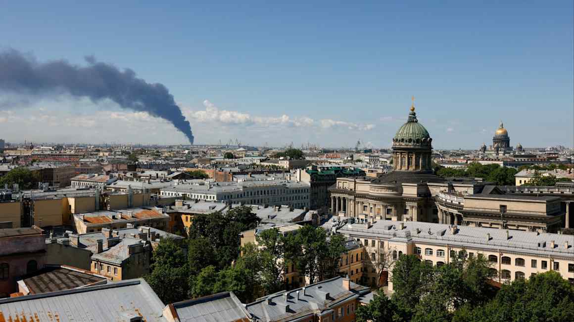 Ukraine strikes St Petersburg as Putin’s forum gets under way