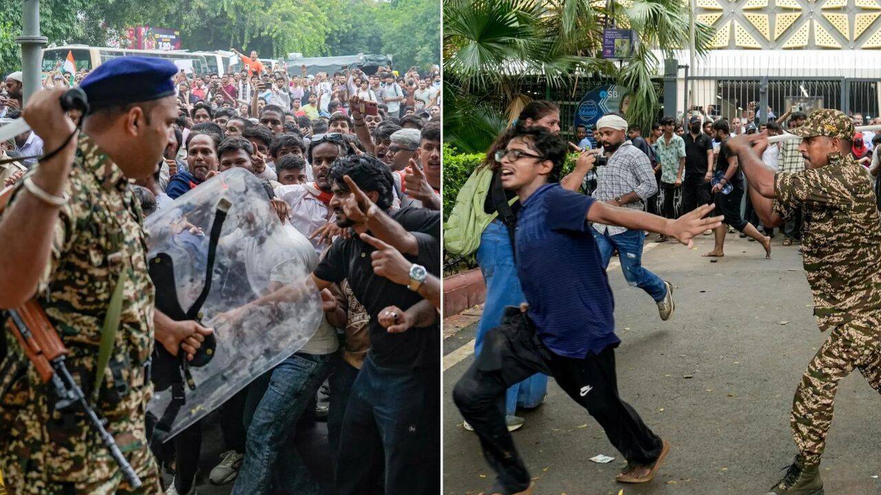 70 detained, 118 cops and 60 marchers Injured: Police block protesters’ march to Parliament; JP Nadda meets CJP representatives