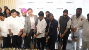 Telangana CM lays foundation stone for Amazon Web Services’ data centre, wants global giant to invest ₹1 lakh crore