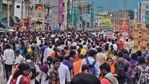 Thousands set out on the 32-km Simhachalam Giri Pradakshina; lakhs expected