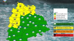 Heavy rainfall forecast in nine Telangana districts on July 5