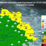 Heavy rainfall forecast in six Telangana districts on July 28