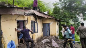 Heavy rain triggers landslip scare in Shimla’s Sanjauli, several houses affected