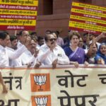 Congress MPs protest in Parliament complex over alleged ‘police brutality’ against student protesters, seek Home Minister Amit Shah’s apology