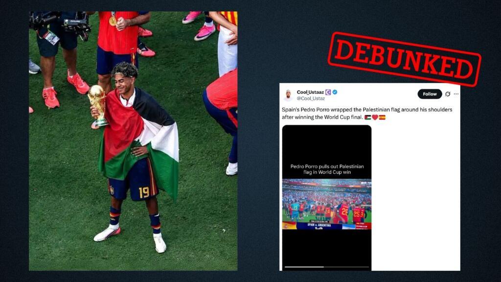 Fake images circulate of Spanish World Cup players draped in Palestinian flags