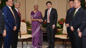 Sitharaman-led ministerial delegation meets Singapore PM Lawrence Wong