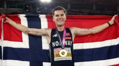 Ingebrigtsen returns from ‘lowest of lows’ to clinch 5,000m gold