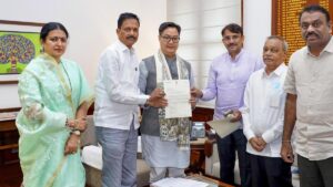 Delegation of MPs meets Union Minister Kiren Rijiju regarding developmental projects for Kalyan Karnataka