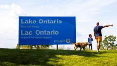 Canada installs large Lake Ontario sign in latest jab at US