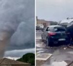 Moment tornado tears through southern France