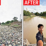 With bare hands, lone warrior cleans up dumpyard of a river
