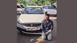 Gurgaon hit-and-run case: Accused Kalyan Bainsla made to kneel before car, bandaged hand visible – watch