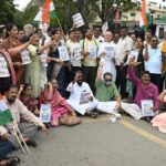 Congress stages protest in Shivamogga over charges on UPI payments