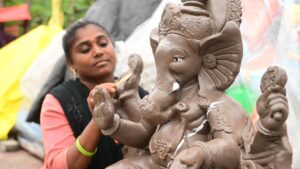 Demand for clay Ganesh idols surges ahead of Vinayaka Chaturthi