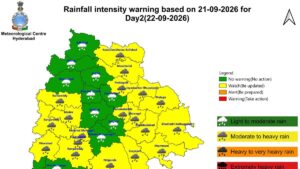 Heavy rainfall forecast in 14 Telangana districts on September 22