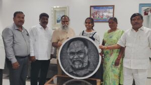 Student gifts thread-art portrait to Jagga Reddy, seeks help to resume studies