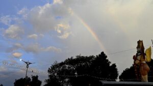 Welcome showers greet devotees ahead of Garuda Seva in Tirupati on Sept. 19