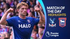 Flemming’s late strike earns Ipswich win over 10-man Crystal Palace